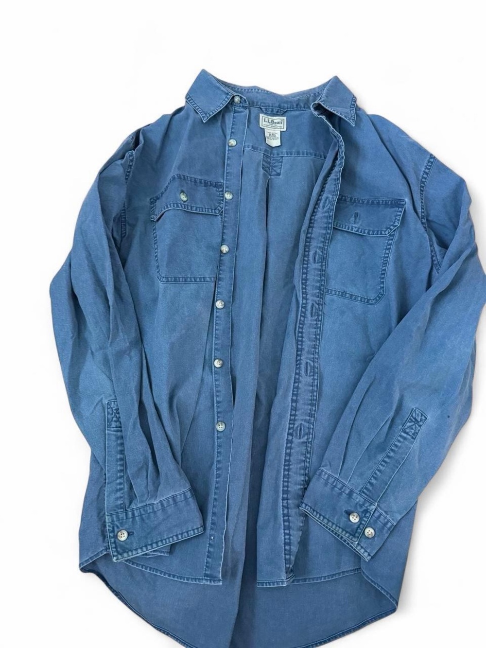 L.L. Bean Men's Blue Denim Button-Down Shirt